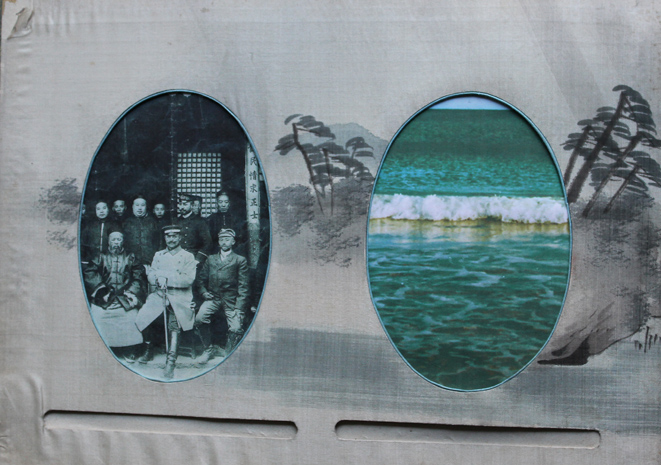 "Tsing Tang", 2008,
  installation with historical sailor's chest and historical Chinese album: Chinese album,
  detail (Kirsten Kötter)