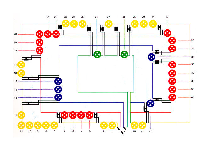 "Wohnmaschine" (Unité d'Habitation), 2002, installation, projection 4:
  'Wiring diagram' / 'Schaltplan', slide (Kirsten Kötter)