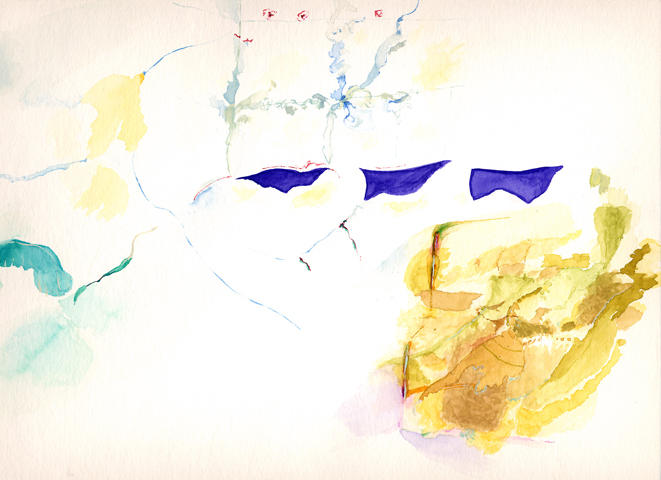 Auf der Fähre - Kirsten Kötter, Painting Site-specific: 60° N / 24° O - 59° N / 25° O(NNO), Helsinki - Tallinn (Estland), 06.07.2003, 8.30 - 10.00, Aquarell, 30 × 40 cm, Text (25/36) Auf der Fähre - Kirsten Kötter, Painting Site-specific: 60° N / 24° O - 59° N / 25° O(NNO), Helsinki - Tallinn (Estland), 06.07.2003, 8.30 - 10.00, Aquarell, 30 × 40 cm, Text (25/36)