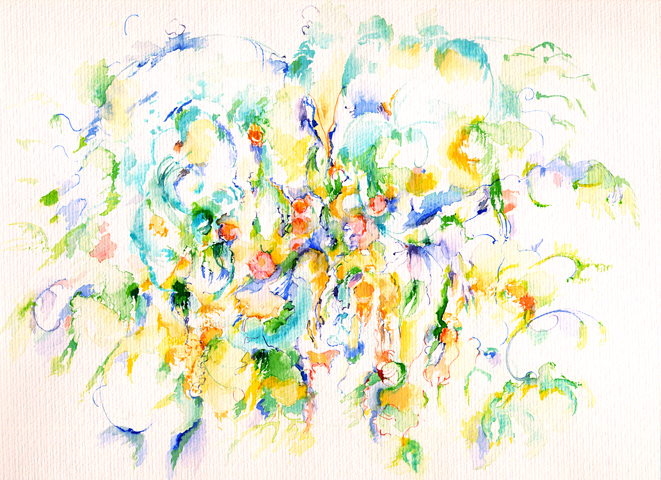 Kirsten K&ouml;tter: Site-specific painting, Malerei vor Ort, 2003, Aquarell, 30 &times; 40 cm