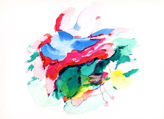 Kirsten K&ouml;tter: Site-specific painting, Malerei vor Ort, Sp&auml;tsommer 2003, Aquarell, 30 &times; 40 cm