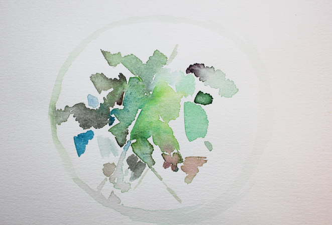 >Kirsten K&ouml;tter: Rund, Site-specific Painting, 26.10.2013, Marie-Elisabeth-L&uuml;ders-Haus, Spree, Berlin, Aquarell, 24 x 32 cm, 52.520882° N / 13.375666° O