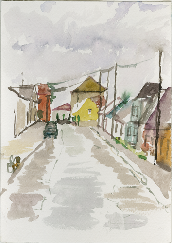 2015-07-14_52-570194_14-807905_strasse_skizze, 
  sketch, 24 &times; 17 cm (Kirsten Kötter)