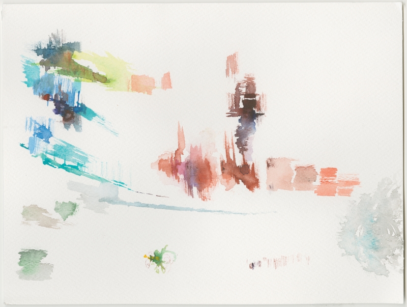 2018-07-28_ber-flughafen_vertikal-gespieg, Schönefeld, watercolour, 24 × 32 cm (Kirsten Kötter)