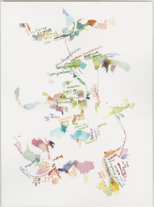 2019-03-27_landtag-plenar_orientierungsdebatte-organspende, 
  plenary session Landtag (German state parliament) Rheinland-Pfalz, Mainz, 
  watercolour, 30 × 40 cm (Kirsten Kötter)