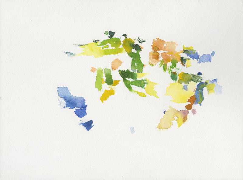 2020-04-20_raps-sonne-fischteich, watercolour, 24 &times; 32 cm (Kirsten Kötter)