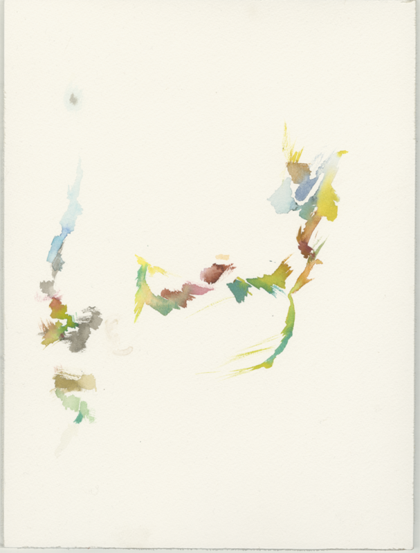 Bank bei der Tischtennisplatte, Rollbergsiedlung, Berlin, 19.03.2021, Aquarell, 32 &times; 24 cm (Kirsten Kötter)